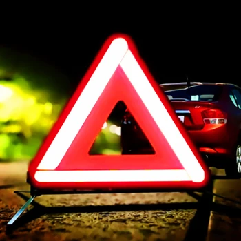Auto Núdzové Členenie Výstražný Trojuholník Červené Reflexné Bezpečnostné riziko Auto PVC Statív Skladacie Stop Sign Reflektor Plastový Stojan