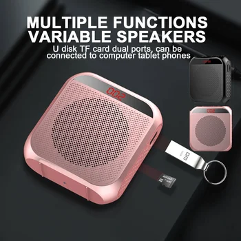 5W 2200mAh Hlas Zosilňovač Multifunkčné Prenosné Osobné Hlas Reproduktor S Mikrofónom Displej Pre Učiteľov Reči Originálne