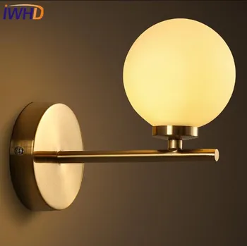 IWHD Moderné Nástenné svietidlo LED Tvorivé sklenenú Guľu Nástenné Svietidlo Železa Lamparas De porovnanie Domov Svietidlá Schody, Spálne, Wandlamp