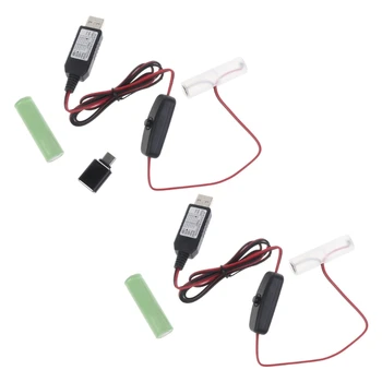 LR6 AA Batérie Eliminator 2 M Typu C, USB Napájací Kábel Vymeňte 2 AA Batérie
