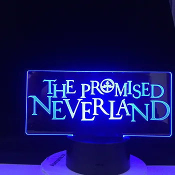 SĽÚBIL NEVERLAND LOGO 3D LED ANIME LAMPA Led Nočné Svetlo Dotyk Farebné Nočného pre Domova 16 Farieb, Diaľkové Ovládanie