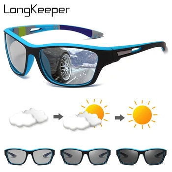 LongKeeper Vintage Photochromic slnečné Okuliare Muži Móda Polarizované Slnečné Okuliare Samec Farba Zmeniť Jazdné Športové Okuliare Okuliare UV