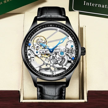 Nové AILANG značky originálne hodinky pánske automatické mechanické hodinky tourbillon obojstranné duté módy klasické pánske hodinky