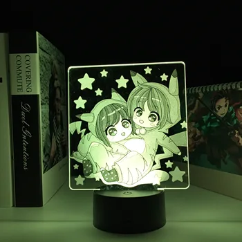 Roztomilý Dievča Dve Tón Lampa Anime Obrázok 3d LED Nočné Svetlo na Narodeniny Darček Spálňa Decor Svetlo Dvoch Tónov, Farebné Manga LED Lampa