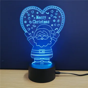 Vianočné Darčeky 3D Lampa LED USB Rozhranie, Dotykový Spínač Santa Claus Stereo Vision Stolná Lampa ABS Ochrany Životného prostredia Materia