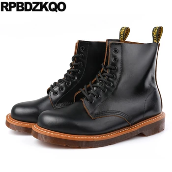 Topánky Armády Členok Ručné Dizajnér Black Úplné Zrna 2021 Mužov Retro Boj Proti Topánky Šnurovacie Vojenské Reálnom Kožené Krátke Originálne