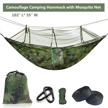 1-2 Osoby Prenosné Outdoor Camping Hojdacia Sieť S Moskytiérou Vysoká Pevnosť Padák Tkaniny, Závesné Lôžko Lov Spanie Swing