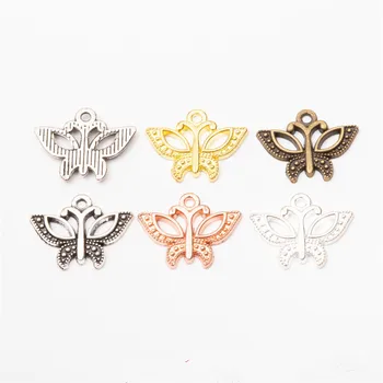 100ks/veľa Sladké Motýľ Charms 15*19 MM Motýľ Kovové Prívesky pre Šperky Robiť