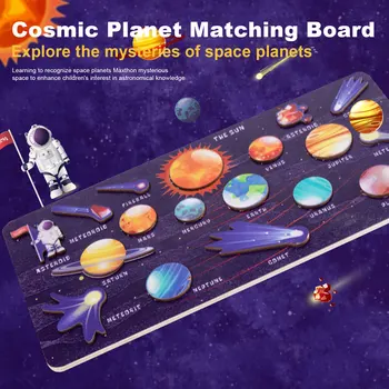 Drevené Solárneho Systému Puzzle Farebné Slnko Zemi Priestor 8 Planét Vedy Puzzle, Hračky Pre Deti Vzdelávania Vzdelávacie Hračka Darček