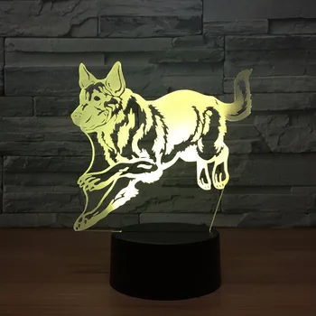 Vlk Pes 3D Led Lampa nápaditosť Stmievanie Vložiť Cievky 3D Nočné Svetlo Vianočné ozdoby darček pre detská izba svetlá