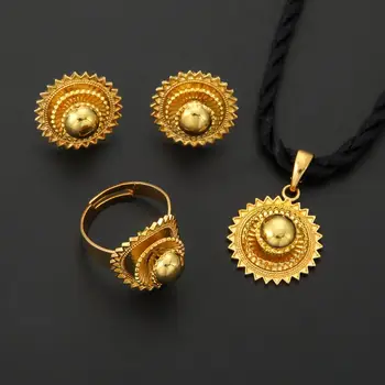 Etiópsky Zlatá Farba Tradičné Africké Svadobné Šperky Sady Joias Ouro Habeša Šperky