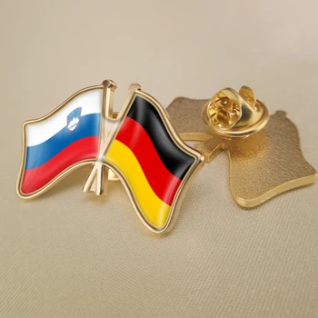 Slovinsko a Nemecko Prešiel Dvakrát Priateľstvo Vlajky Preklopke Kolíky Brošňa Odznaky