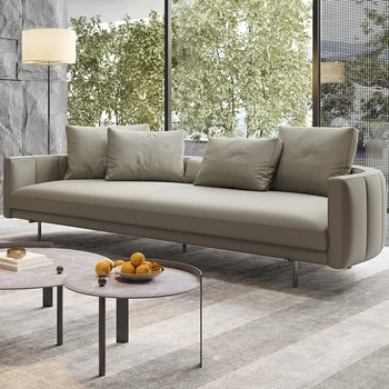 Taliansko minimalistický dovezené kožená sedačka moderné luxusné high-end straight dizajn obývačke kožená sedačka
