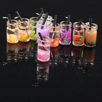 3D Ovocie Pohár Prívesky, Sklo, Cukrovinky, Nápoje Fľašu Živice zobrazili kľúčové tlačidlá pre Plavidlá typu 