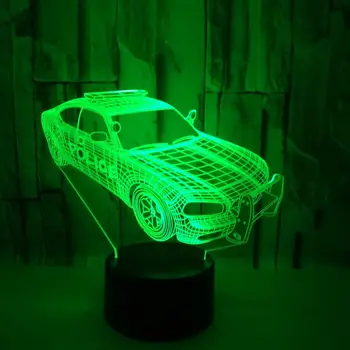 Farebné 3d Creative Vision Nočného Automobilov, 3d Stereo Stolná Lampa Hot Predaj Tvorivé Usb 3d Stolové Svietidlo Pre Spálne