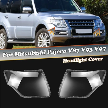 Pre Mitsubishi Pajero V87 V93 V97 2007-2018 Transparentné Tienidlo Svetlometov Kryt Tienidlo Lampy Svetlometu Shell Objektív Plexisklo