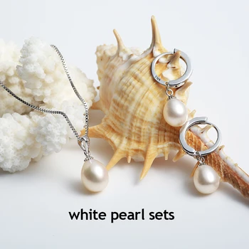 HENGSHENG Populárne Žien Pearl Šperky Sady, Zásnubný Šperk Set Pre Ženy, Svadobné Kapela, Najvyššej Kvality Náhrdelník&Náušnice Nastaviť