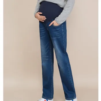 Fdfklak Blue Denim Džínsy Materskej Nohavice Pre Tehotné Ženy Oblečenie 2022 Jar Nové Ošetrovateľskej Tehotenstva Nohavice Veľké M-2XL