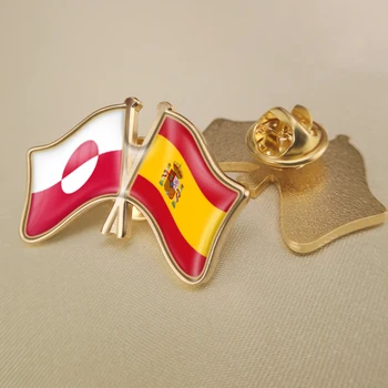 Grónsko a Španielsko Prešiel Dvakrát Priateľstvo Vlajky Preklopke Kolíky Brošňa Odznaky