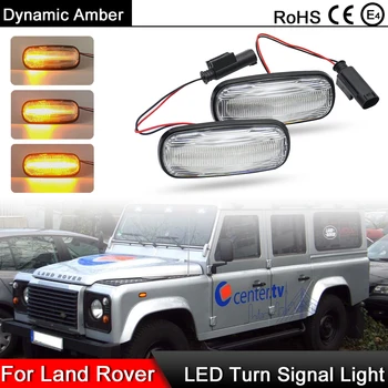 Jasný Objektív LED Bočné Obrysové Svetlo Dynamické Zase Signál Lampa Pre LAND ROVER Defender Td5 98-15 Freelander 02-05 Discovery2 99-04