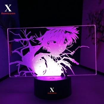 Najnovšie 3D LED Lampa Anime Hunter X Hunter Killua pre Spálňa Decor Nočného Darček k Narodeninám Akryl Nočné Svetlo Killua Zoldyck