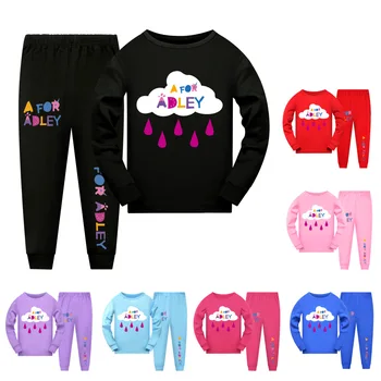 Pre Adley Deti Pyžamá Kostým Detský Dlhý Rukáv Pyžamá, Baby, Dievčatá Cartoon T-tričko+Nohavice 2 ks Súpravy Chlapci Bežné Sleepwear