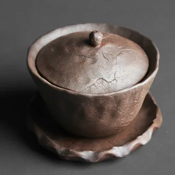 Ručné remeselné Sancai gaiwanyan hliny materiál Kung Fu čajový obrad široká ústa rukou podržte čajové misky