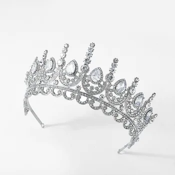  Luxusné Zirconia Princezná Koruny Svadobné Vlasy Tiara Príslušenstvo Drahokamu Svadobné Vlasy Kus Ženy Prom Hairband