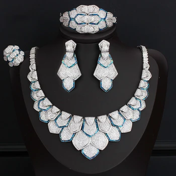 Tirim Shell Šperky Set pre Ženy, Príslušenstvo, Luxusný Svadobný Náhrdelník Sady Cubic Zirconia Svadobné Nigéria Dubaj Nadsázka šperky
