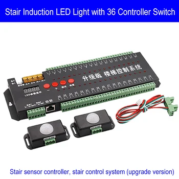 WS2812B WS2811 Snímač Pohybu Svetla S 36 Kanálový LED Controller Schodisko Svetlo Vnútorné Pohybu DC5-24V Vhodný Pre RGB Monochromatické