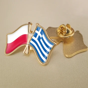 Poľsko a Grécko Prešiel Dvakrát Priateľstvo Vlajky Preklopke Kolíky Brošňa Odznaky