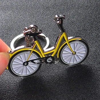 DOPRAVA ZADARMO DHL 100ks/veľa Kovu Žltá Mobile Bicykli Keychains Zliatiny Zinku Požičovňa Tvarované Keyrings Vlastné LOGO