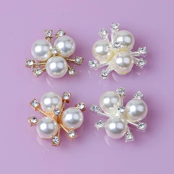 50pcs/veľa 20*20 mm 3D Zliatiny Krásy Kvet Dizajn Pearl príslušenstvo Crystal Klincami Dodávky Príslušenstvo hobby ručné