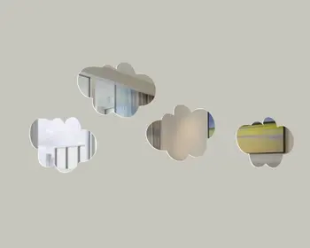 MEYA Sada 4 mraky Nástenné Zrkadlo kotúča, samolepky , Móda, Moderný Dizajn, Vymeniteľné DIY Akrylových 3d Zrkadlo na Stenu Odtlačkový Nálepky