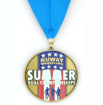 Športové Kovové Medaila,Medaila,vlastné kovové medaily,Wrestling Medaila,vlastné jedlo, stuhy medaily