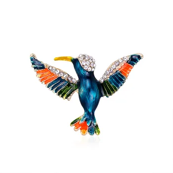Farebné Smalt Lietania Birdie Ďatľa Kovové Vták Brošňa Kolíky Vintage Zliatiny Zvierat Brošne Oblečenie, Šperky, Doplnky