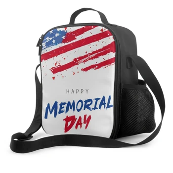 Šťastný Memorial Day S Vlajku USA Farba Lunch Box Izolované Jedlo Taška Národnej Amerike Dovolenku Oslava Tote Bag Potravín Kontajner
