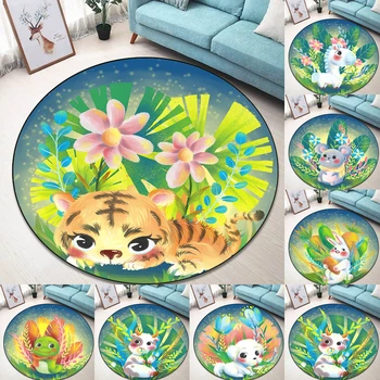 Cartoon Krásne 12 Čínskeho Zverokruhu kolo koberce, rohože obývacia izba koberec izba dekor darčeky umyváreň rohože oblasti koberec