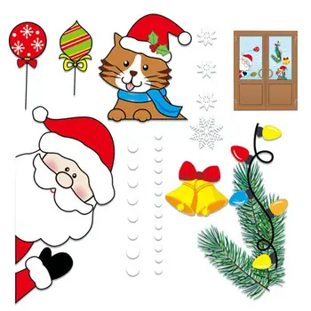 Vianočné Okno Obopína Santa Snehuliak Sobov Zimné Statické PVC Nálepky Vianočné Gnome Window Glass Obtlačky Pre Zimné Strany