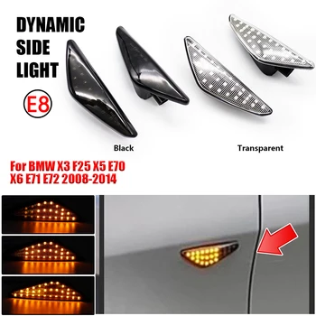 Pár Sekvenčné Dynamické LED Strane Marker Kontrolka Zase signalizačná kontrolka Blinker Na BMW E70 X5 X3 F25 X6 E71 2008-2014