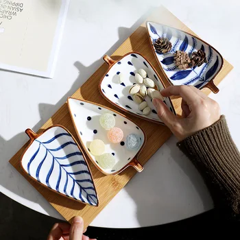 Kreatívne Japonský Listový Tvar Keramické Multi-grid Sušené Ovocie, Jedlo Sushi Snack Tanieri Omáčkou Jedlo Set Home Deco tanier dezertný
