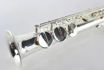 Vysoká Kvalita Neoddeliteľnou Typ Soprán Saxofón Strieborné pozlátené B Sax Soprán Profesionálne Hudobné Nástroje Zadarmo Loď Náustok