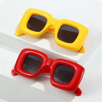 Móda Candy Farby Okuliare UV400 Y2K slnečné Okuliare Námestie Slnečné Okuliare Červené Žlté Odtiene Ženy