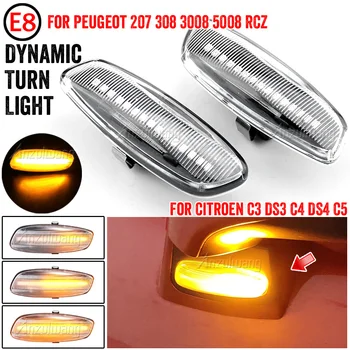 1 Nastavte Dynamické LED, Bočné Obrysové Svetlá Otočte Signálneho Svetla Blinker Pre Citroen C3, C4, C5 DS3 DS4 Pre Peugeot 207 308 3008 5008 PRIEBEHU