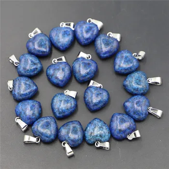 Prírodný Kameň Srdca imitácia lazurite Lapis lazuli Prívesky Kúzlo Diy Šperky, Takže Príslušenstvo 50Pcs Doprava Zadarmo Veľkoobchod