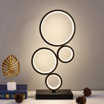 Moderné Umenie Kruhu Stolové Lampy, Nordic Spálňa Nočná Lampa Osobnosti Jednoduché LED Stolové Osvetlenie Hotelová Izba Obývacia Izba Stôl Svetlo