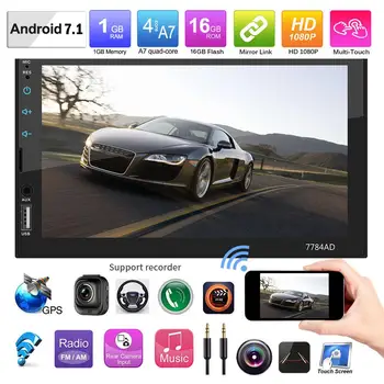 SWM 7784AD 7in Dotykový Displej 2Din Bluetooth 4.0, Android 7.1 Auto Stereo MP4 MP5 Prehrávač, GPS, FM AM Car Audio s Mapu