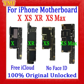 Doprava zadarmo Pre iPhone x xr xs max Doske Pôvodné Odomknúť Č iCloud Pre iPhone X Logic Board 100% Test Podporu ios aktualizácia
