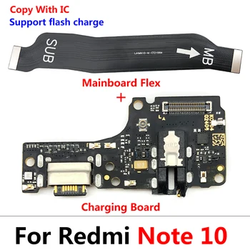 10 Ks Pre Redmi Poznámka 10 Novú Nabíjačku USB Nabíjací Port Doske Doske FPC Doske Konektor Flex Kábel Náhradné Diely