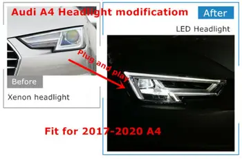 Auto Svetlometu Úprava Od Xenon LED Plug And Play Pre 2017 2018 2019 2020 Audi A4 Upravené autá Svetlomety